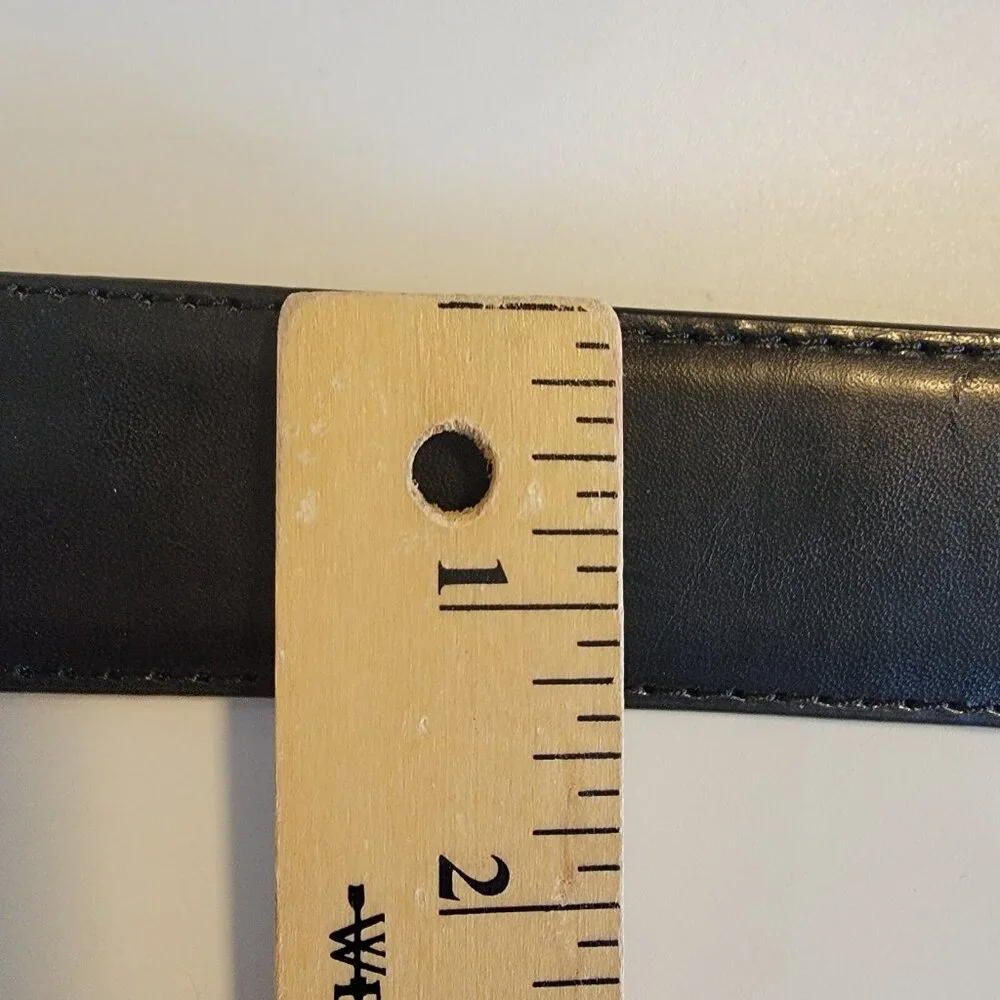 Men's Genuine Leather Belt Solid Black Belt Men‎ Zipper Pocket Underside 44